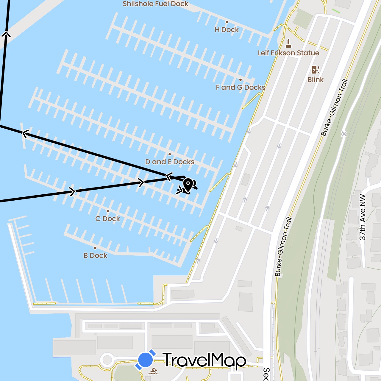TravelMap itinerary: sailboat